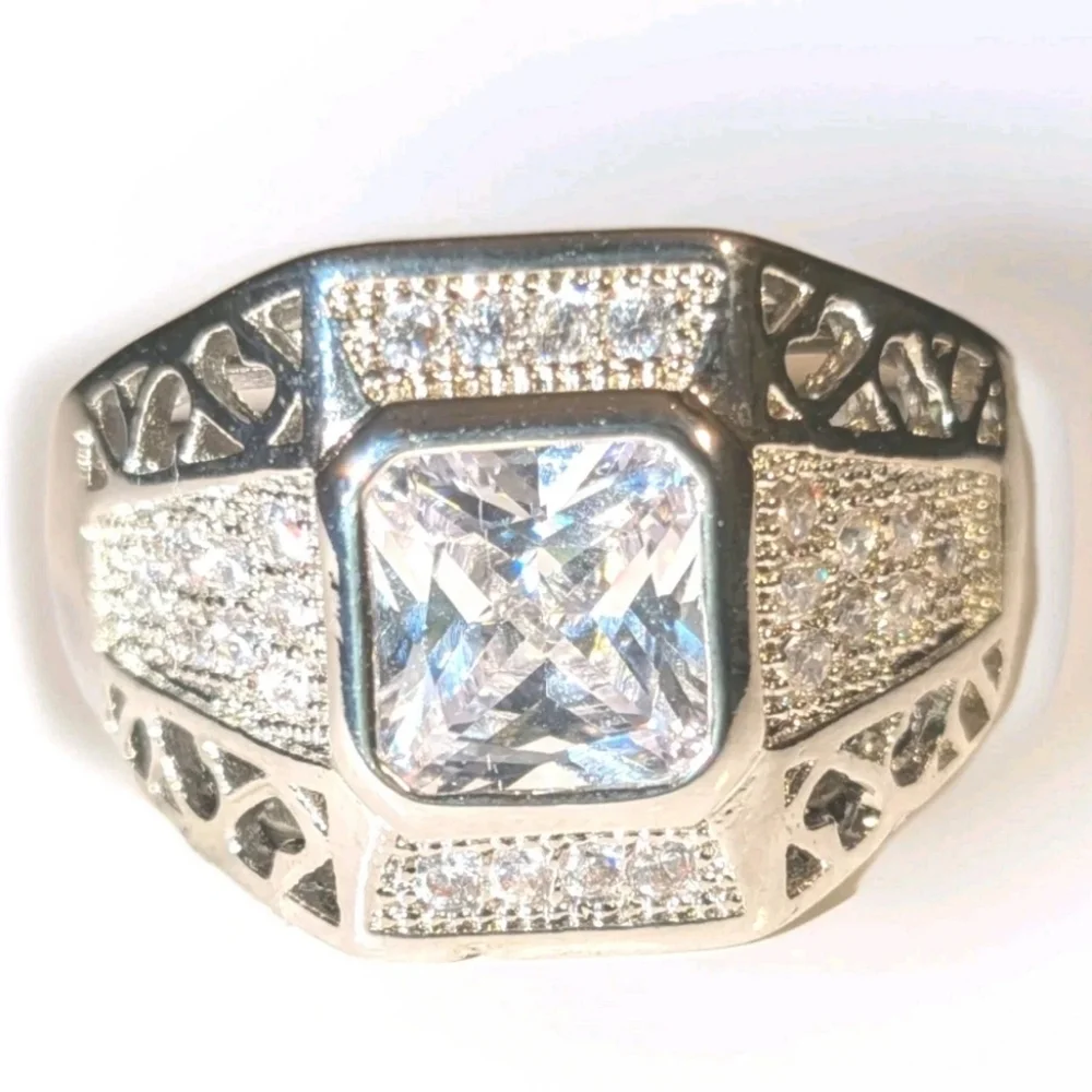 4 Ct Shiny Classic Men's Lab Created Diamond 925 Silver Wedding Band Ring Sz 12